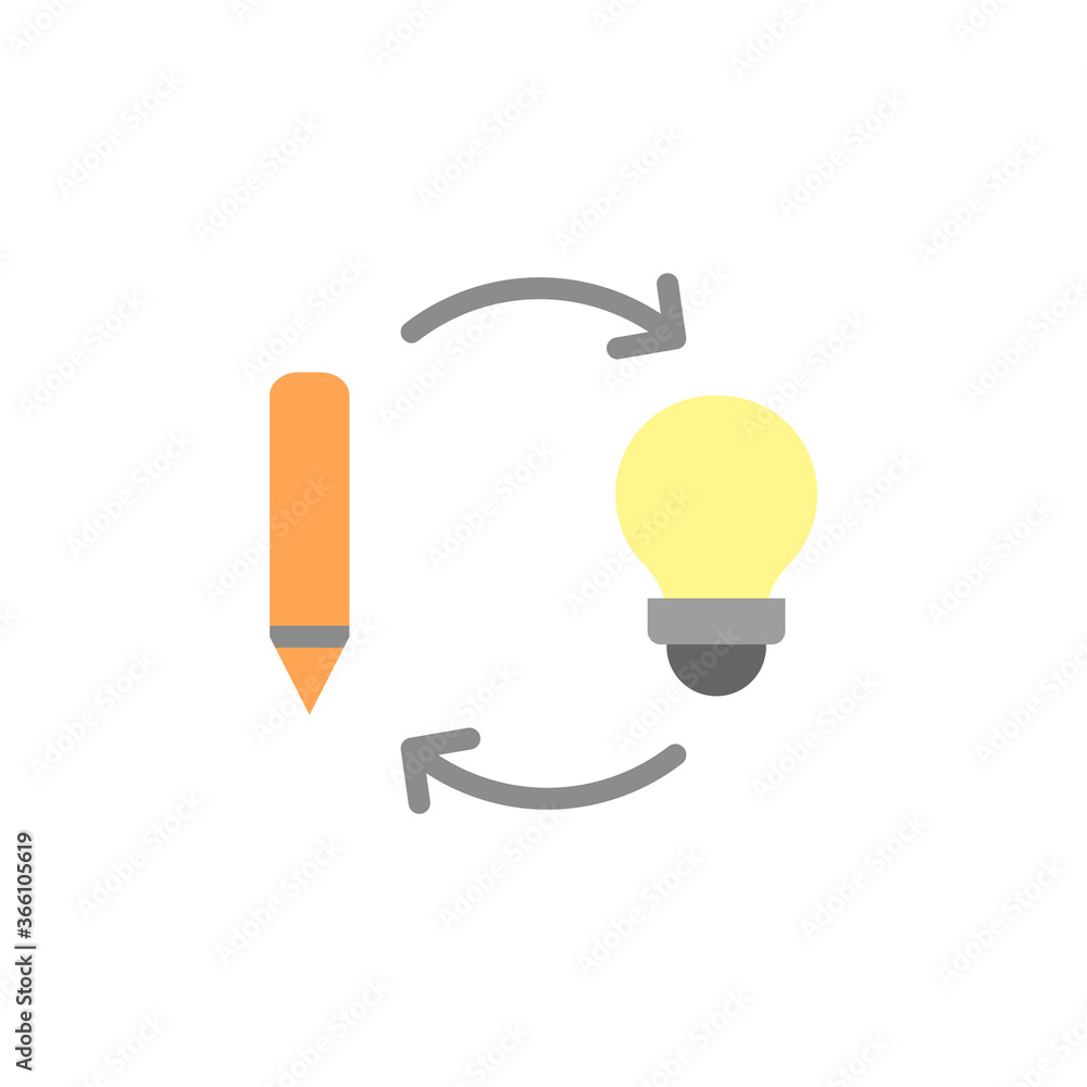 Aufkleber pen, bulb, innovation icon. simple color vector elements of innovations icons for ui and ux, website