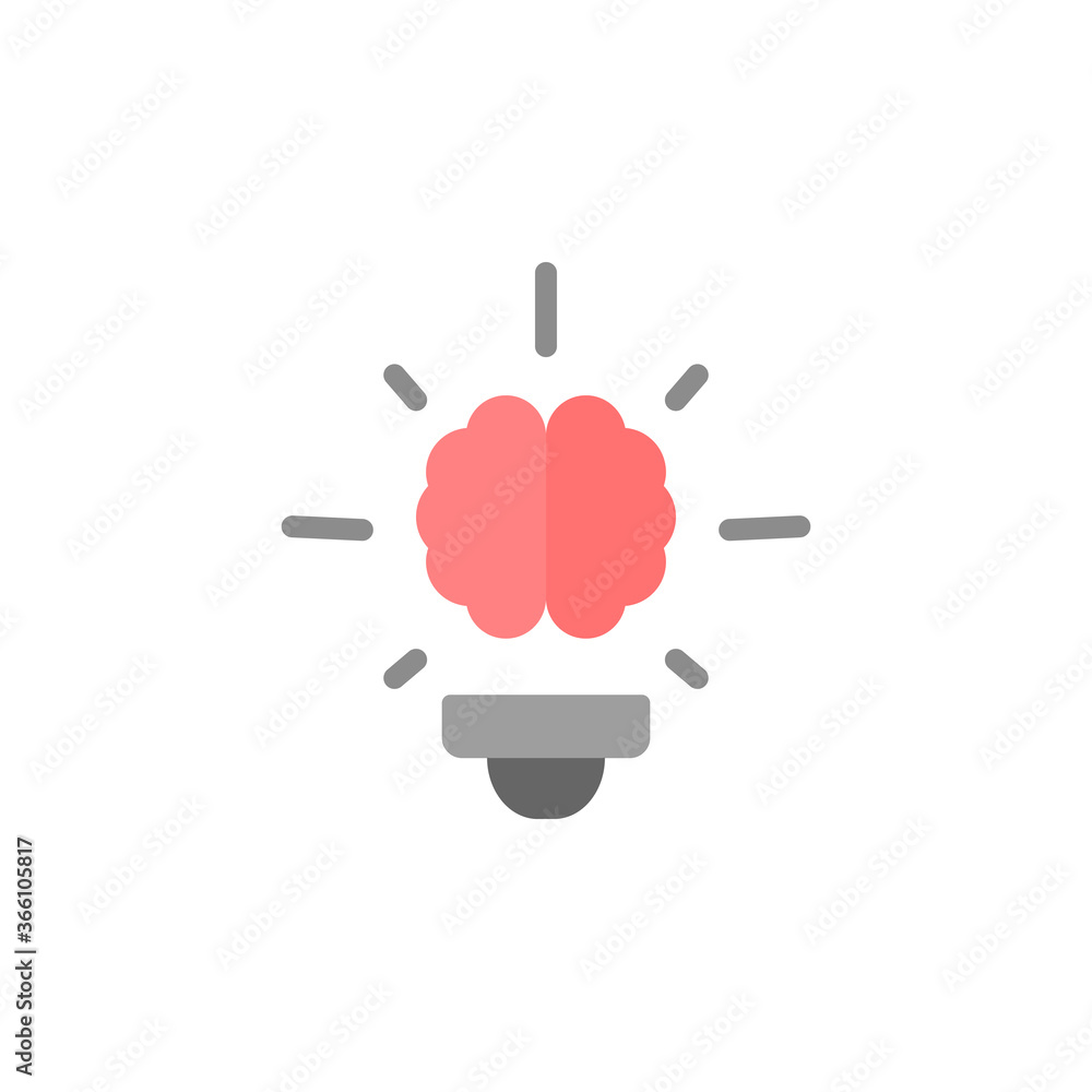 Poster brain, bulb, innovation icon. simple color vector elements of innovations icons for ui and ux, websi