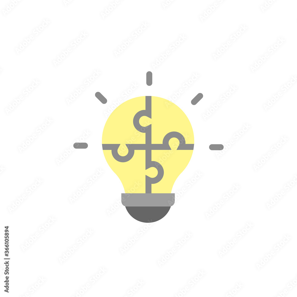 Aufkleber puzzle, bulb, innovation icon. simple color vector elements of innovations icons for ui and ux, webs