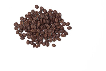 Coffee beans isolated on white background.
