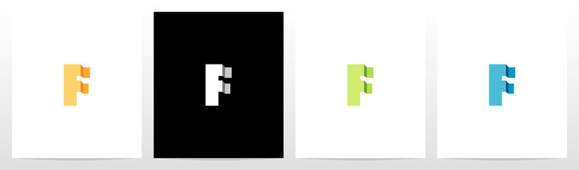 Obraz premium Folded Letter Logo Design F