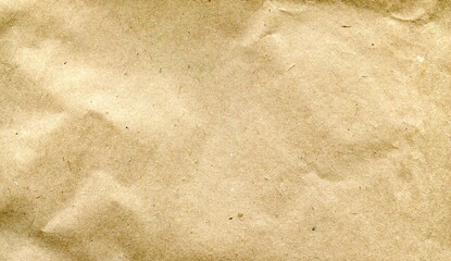 Crumpled craft paper beige paper background