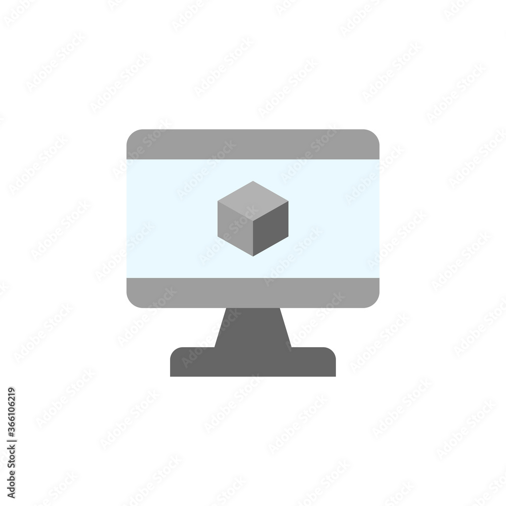 Poster graphic design software, laptop icon. simple color vector elements of innovations icons for ui and u