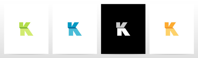 Folded Letter Logo Design K