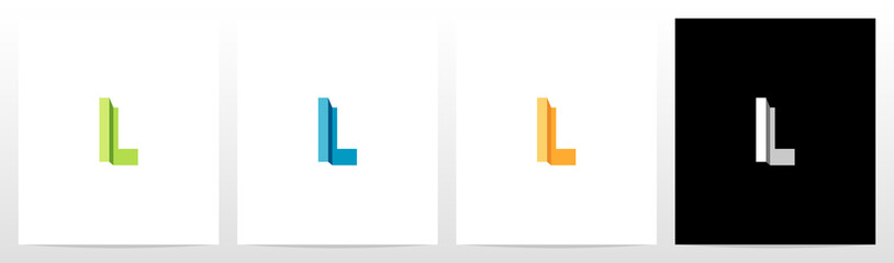 Folded Letter Logo Design L