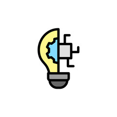 Gear, chip, bulb, innovation icon. Simple color with outline vector elements of innovations icons for ui and ux, website or mobile application