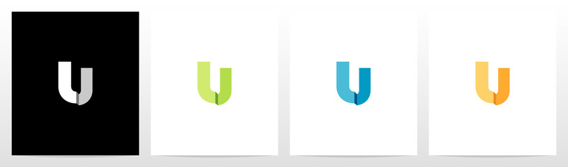 Folded Letter Logo Design U © recehan