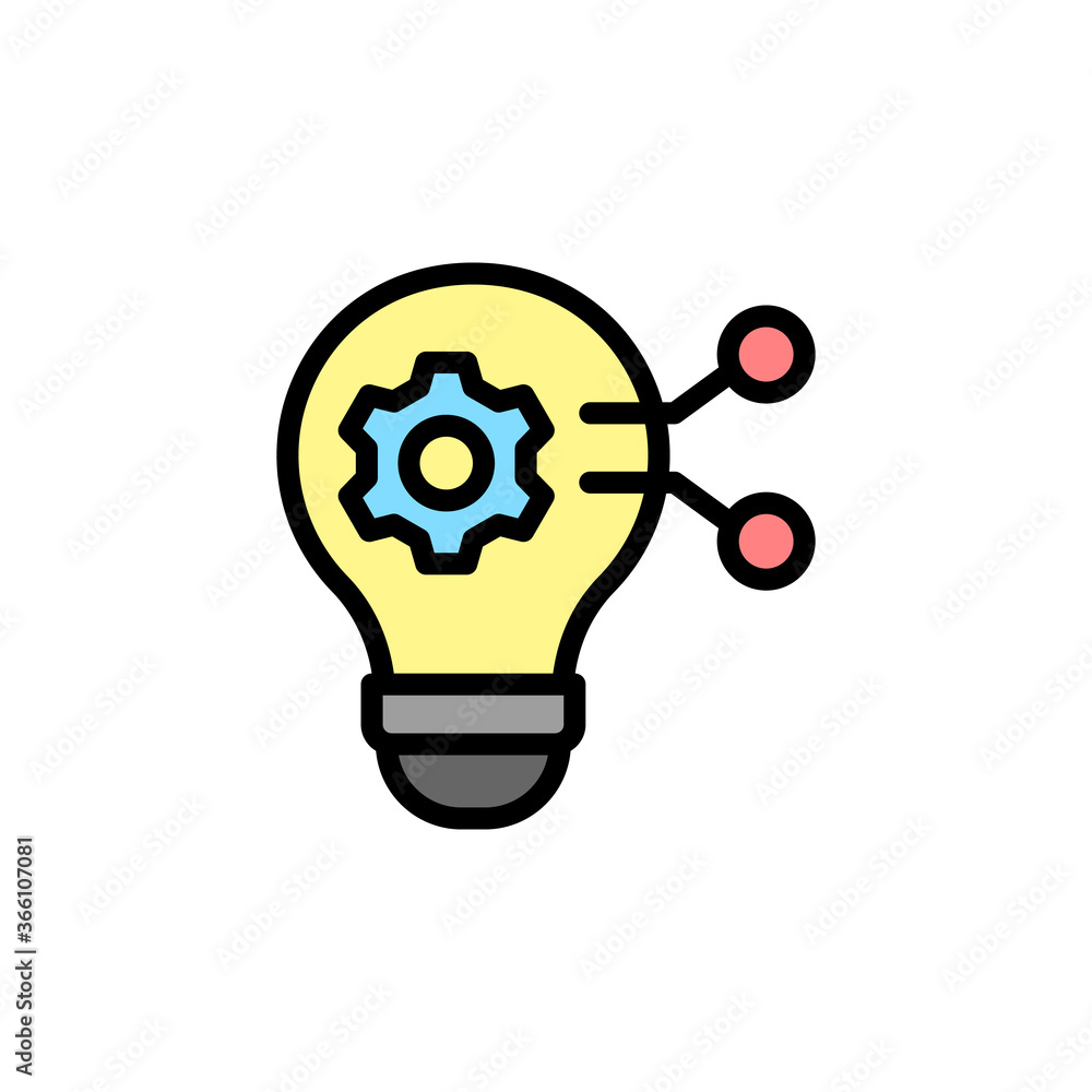 Aufkleber bulb, gear, innovation icon. simple color with outline vector elements of innovations icons for ui a