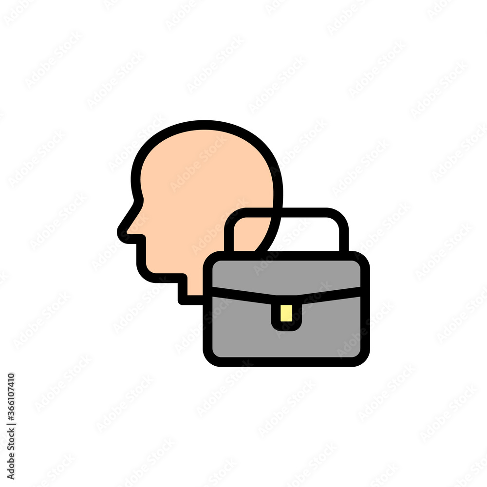 Poster business intelligence, brain, portfolio icon. simple color with outline vector elements of innovatio