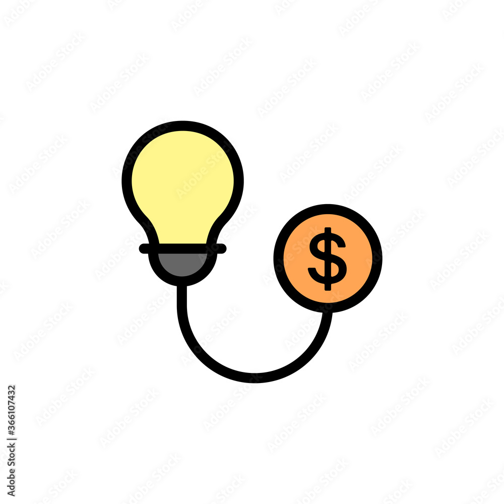 Poster creativity, bulb, coin, dollar icon. simple color with outline vector elements of innovations icons 