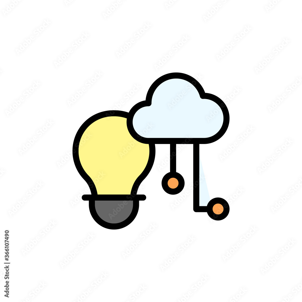 Poster creativity, brain, cloud icon. simple color with outline vector elements of innovations icons for ui