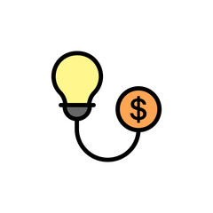 Creativity, bulb, coin, dollar icon. Simple color with outline vector elements of innovations icons for ui and ux, website or mobile application