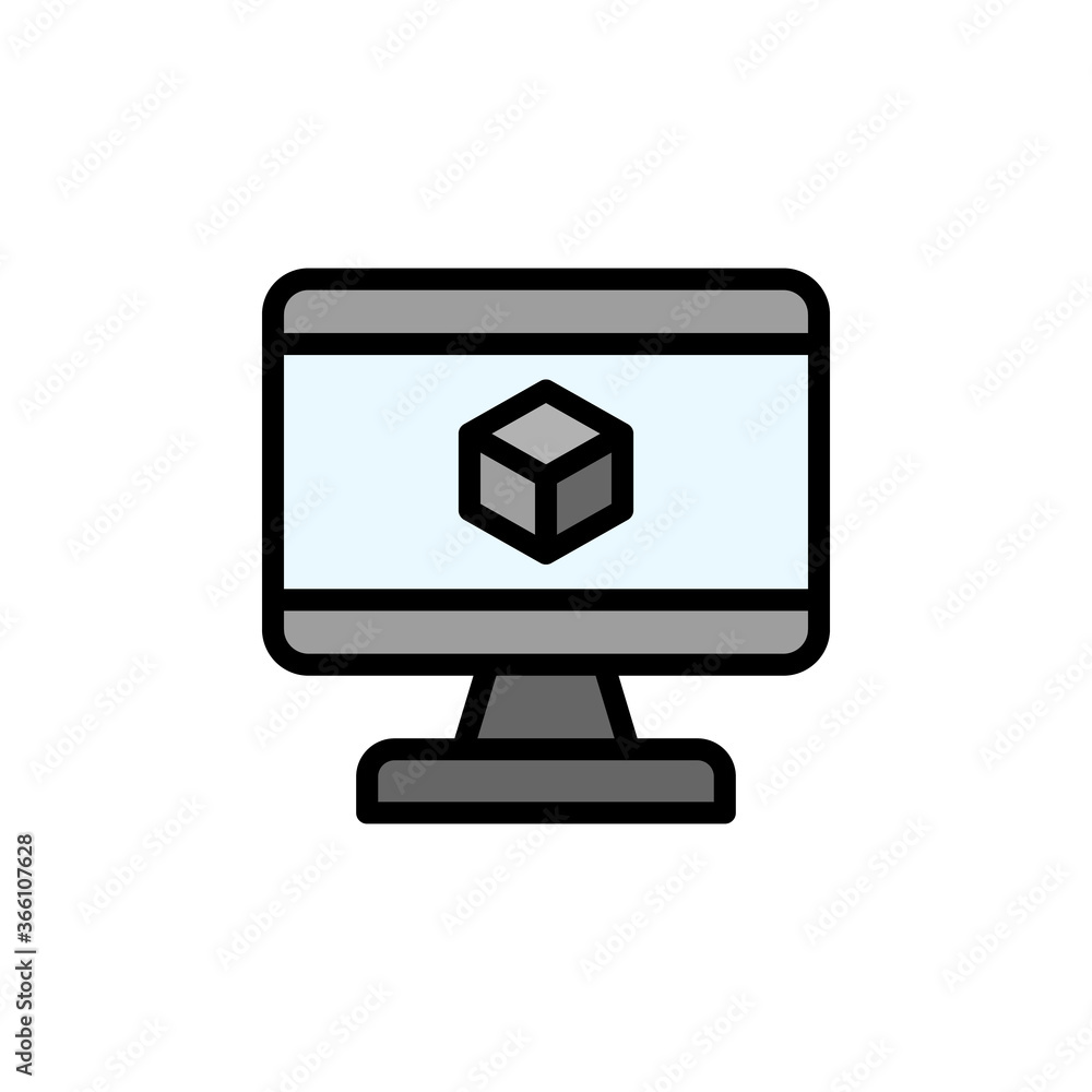 Poster graphic design software, laptop icon. simple color with outline vector elements of innovations icons