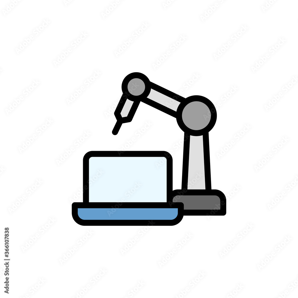 Aufkleber robotic, laptop, innovation icon. simple color with outline vector elements of innovations icons for
