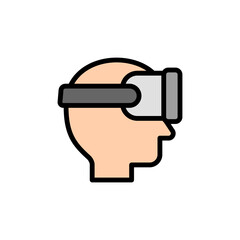 Augmented reality, man, glasses icon. Simple color with outline vector elements of innovations icons for ui and ux, website or mobile application