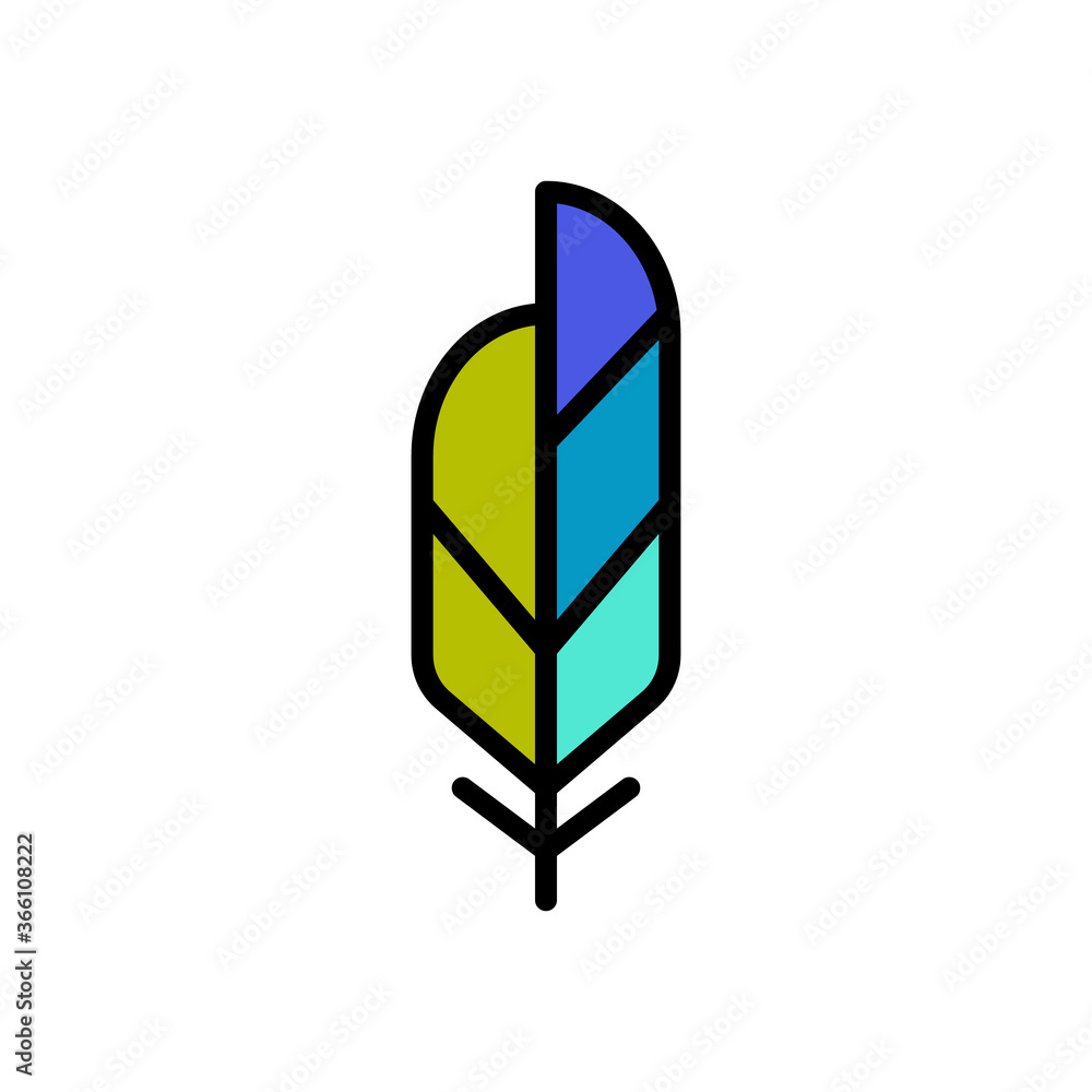 Aufkleber wing bird icon. simple color with outline vector elements of feather icons for ui and ux, website or