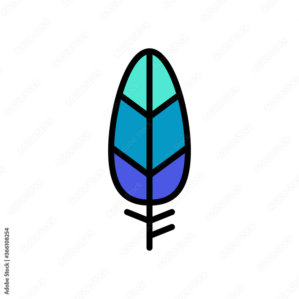 Poster wing bird icon. simple color with outline vector elements of feather icons for ui and ux, website or