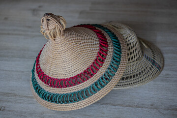 straw hat on white background