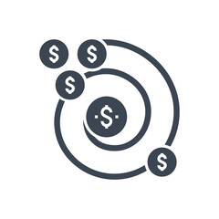 Return on Investment Related Vector Glyph Icon. Isolated on White Background. Vector Illustration.