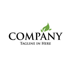 Fototapeta premium leaf shaped company simple logo