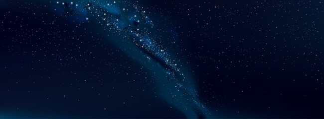 Vector background starry sky and milky way © denisik11