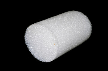 polystyrene isolated on black background