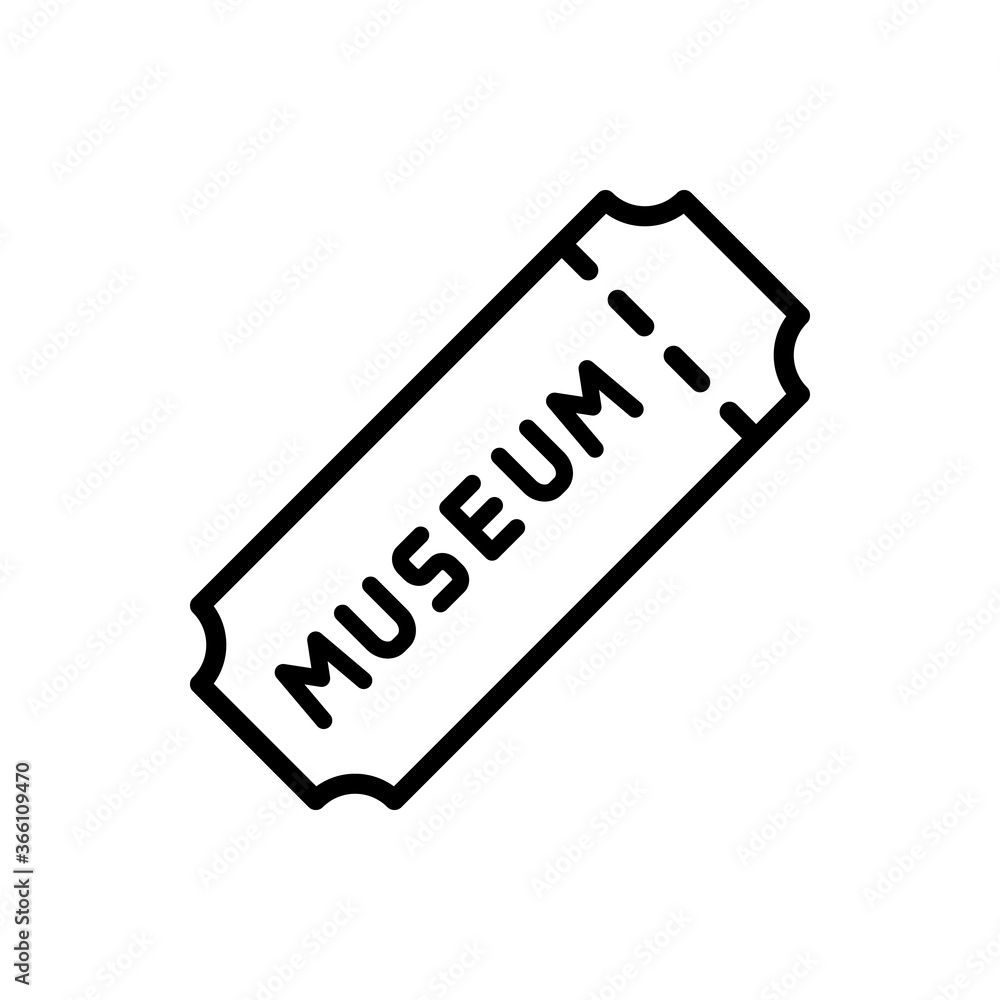 Poster ticket, museum icon. simple line, outline vector elements of historical things icons for ui and ux, 