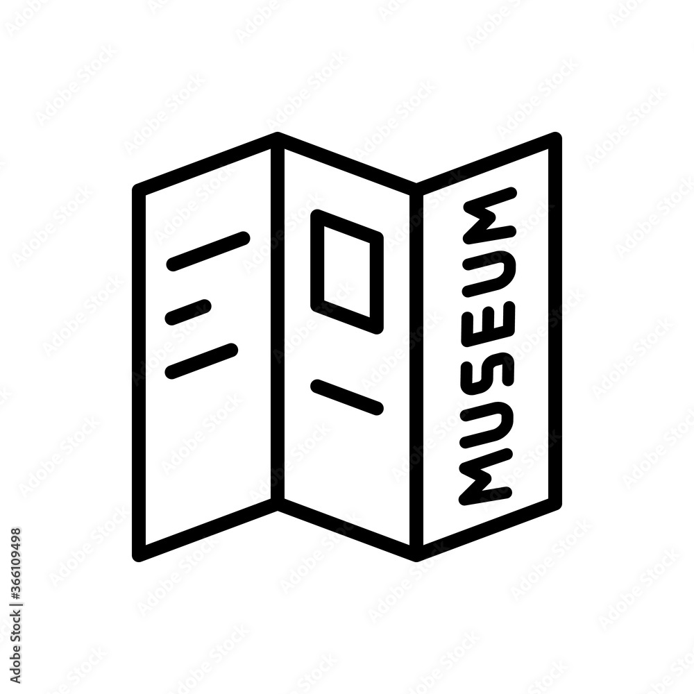 Poster flayer, museum icon. simple line, outline vector elements of historical things icons for ui and ux, 