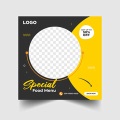 Fototapeta na wymiar Modern corporate creative social media restaurant food banner vector design template