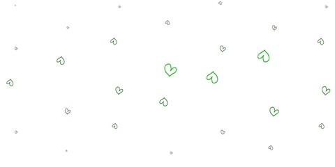 Light Green vector texture with lovely hearts.