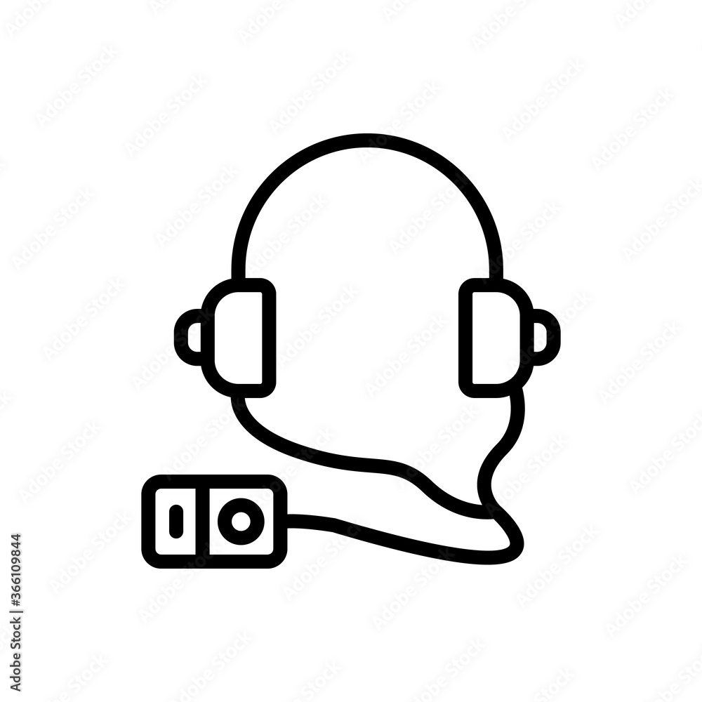 Poster audio guide, museum icon. simple line, outline vector elements of historical things icons for ui and