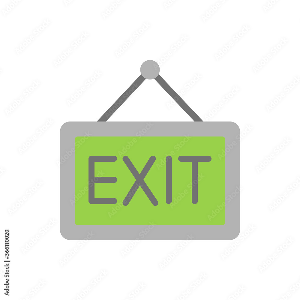 Poster exit, museum icon. simple color vector elements of historical things icons for ui and ux, website or