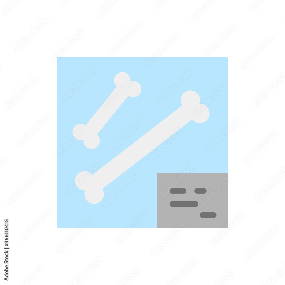 Poster bones, museum icon. simple color vector elements of historical things icons for ui and ux, website o