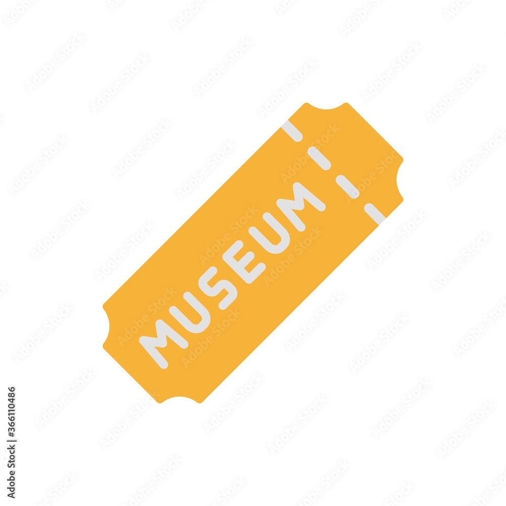 Aufkleber ticket, museum icon. simple color vector elements of historical things icons for ui and ux, website 
