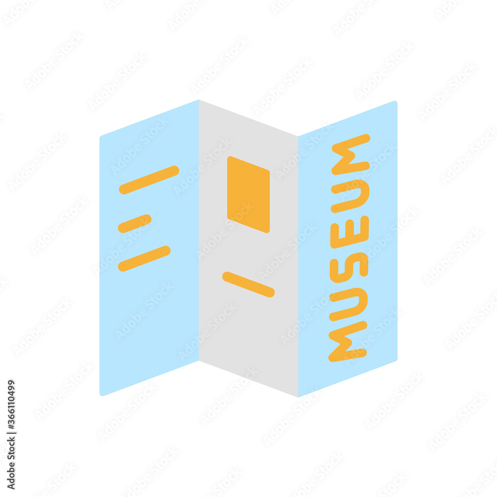 Poster flayer, museum icon. simple color vector elements of historical things icons for ui and ux, website 