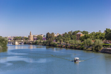 Fototapeta premium River Guadalquivir and view over Sevilla, Spain