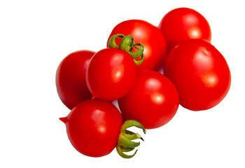 home grown tomatoes on a white background