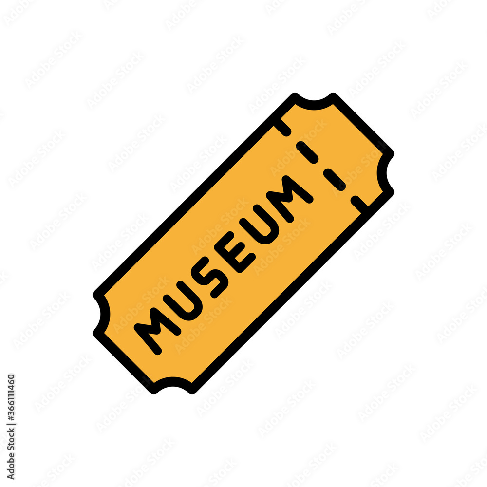 Aufkleber ticket, museum icon. simple color with outline vector elements of historical things icons for ui and