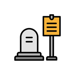 Grave. museum icon. Simple color with outline vector elements of historical things icons for ui and ux, website or mobile application