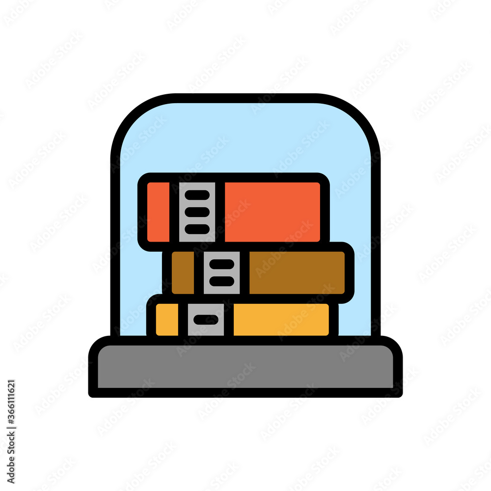 Poster books, museum icon. simple color with outline vector elements of historical things icons for ui and 
