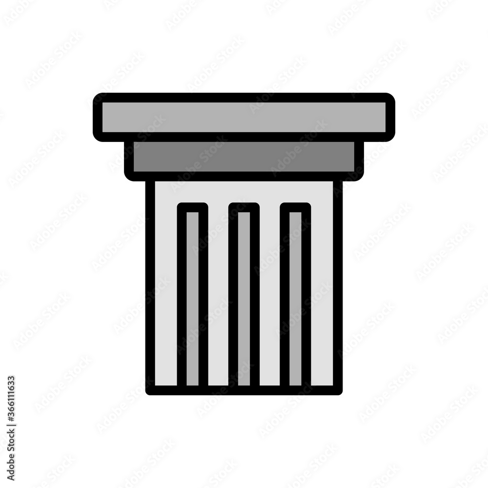 Poster column, museum icon. simple color with outline vector elements of historical things icons for ui and