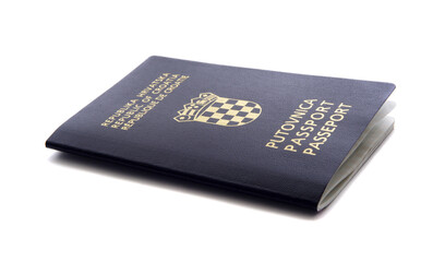 croatian passport isolated on white