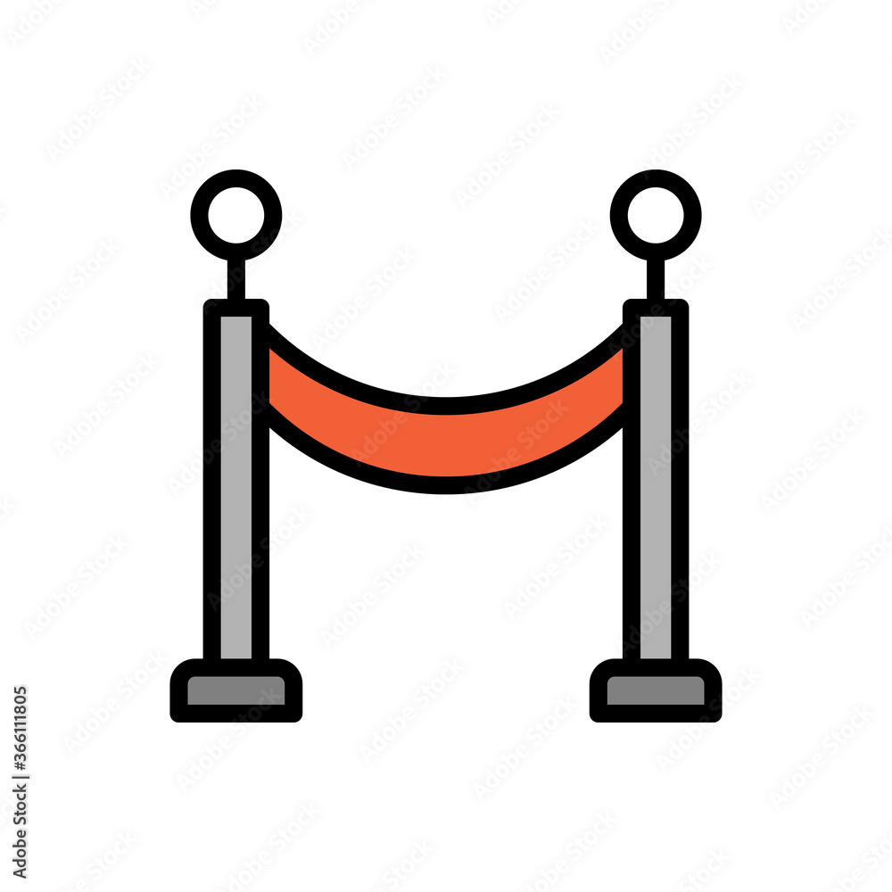 Poster fence, museum icon. simple color with outline vector elements of historical things icons for ui and 
