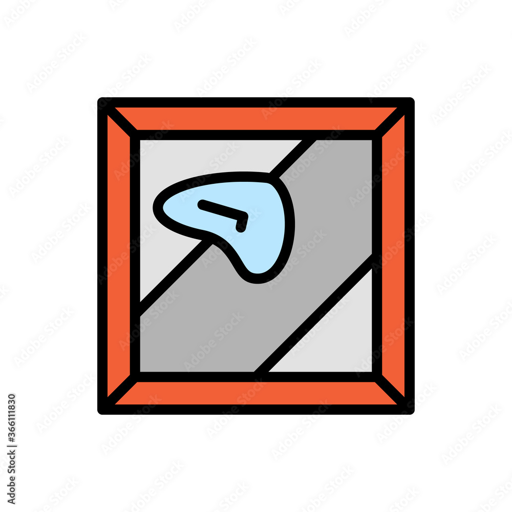 Poster surrealism, museum icon. simple color with outline vector elements of historical things icons for ui