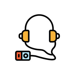 Audio guide, museum icon. Simple color with outline vector elements of historical things icons for ui and ux, website or mobile application