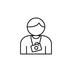 Tourist, camera, backpack icon. Simple line, outline vector elements of tourism for ui and ux, website or mobile application