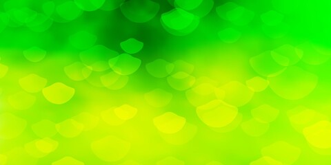 Light Green vector backdrop with circles. Abstract colorful disks on simple gradient background. Pattern for booklets, leaflets.