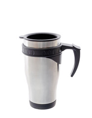 Insulated drink container isolated on white.Studio shot.