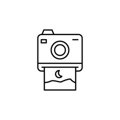 Photo camera, travel icon. Simple line, outline vector elements of tourism for ui and ux, website or mobile application
