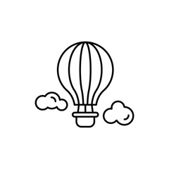 Fototapeta na wymiar Hot air balloon, travel icon. Simple line, outline vector elements of tourism for ui and ux, website or mobile application